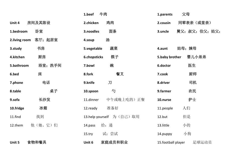 人教版四年级英语上册单词表--_第2页