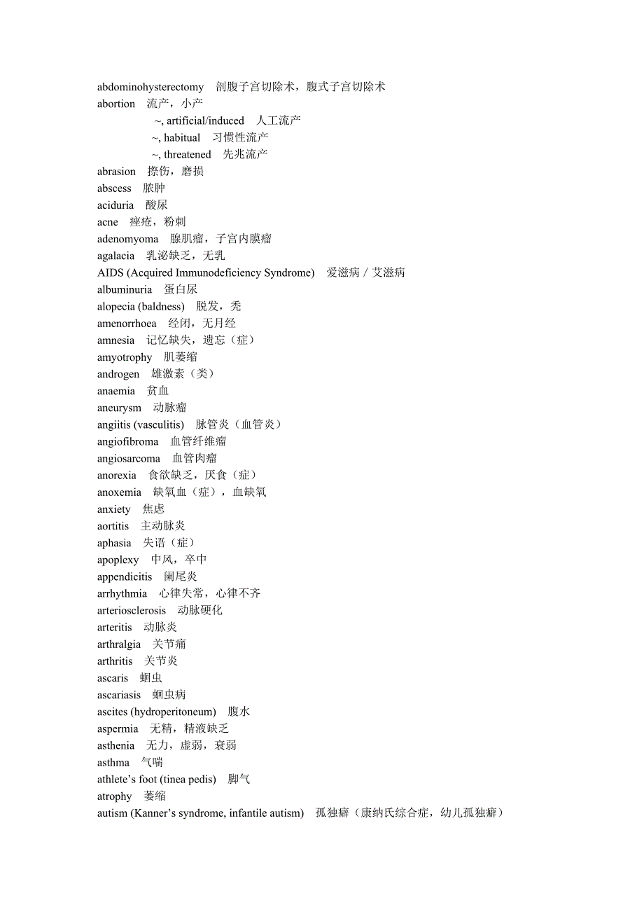 6639编号医学英语单词词汇表_第1页