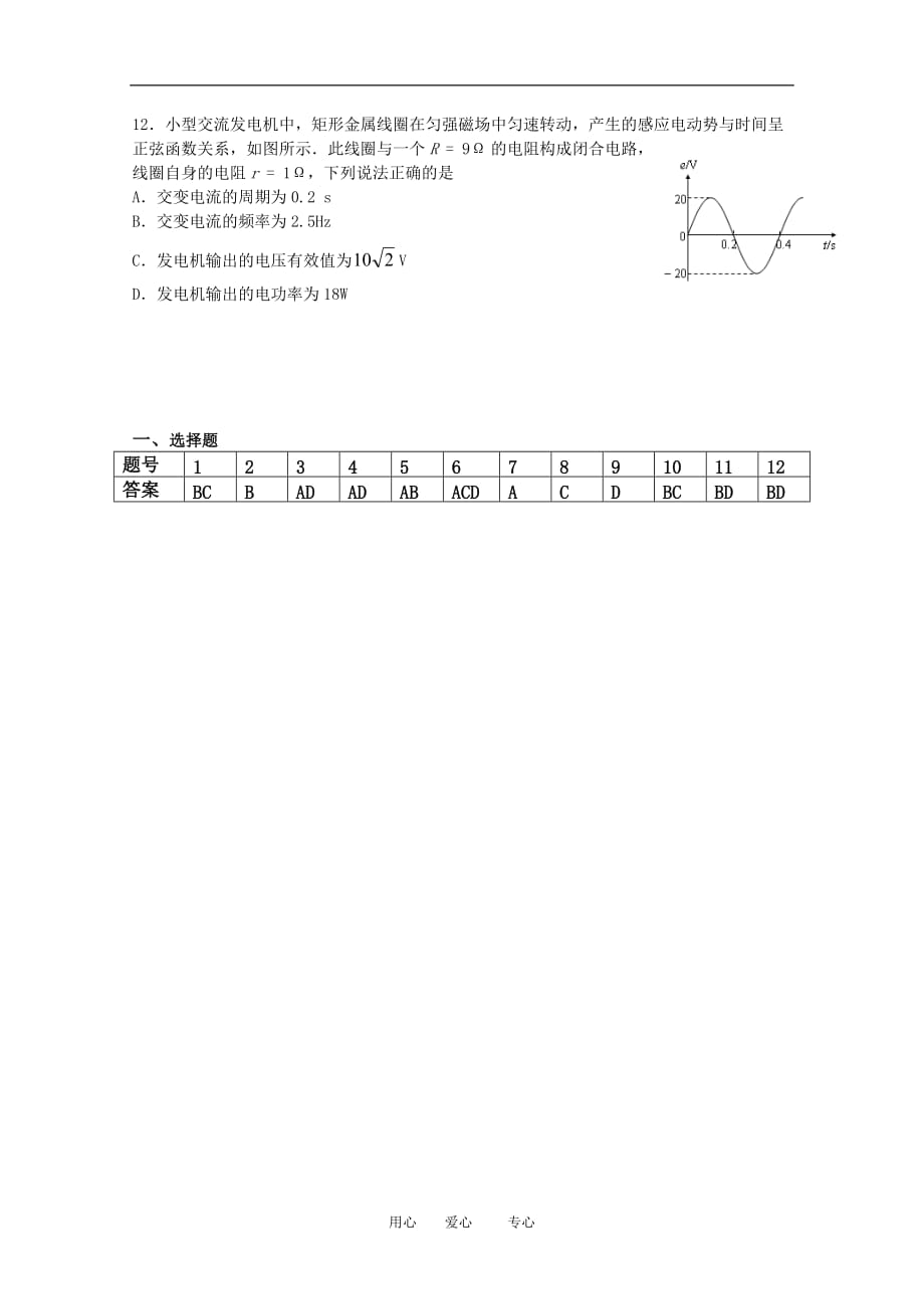 高三物理高考考前40天选择题限时练（15）_第3页