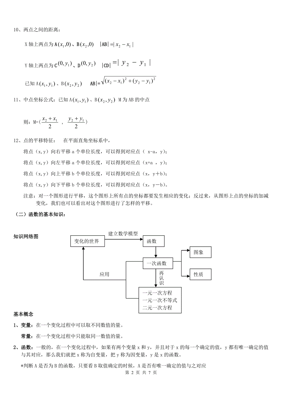 初二数学函数知识点总结 ._第2页