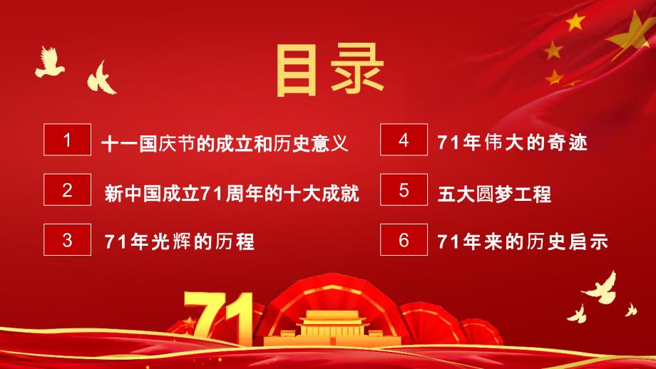庆祝2020年新中国成立71周年国庆节PPT模板_第3页