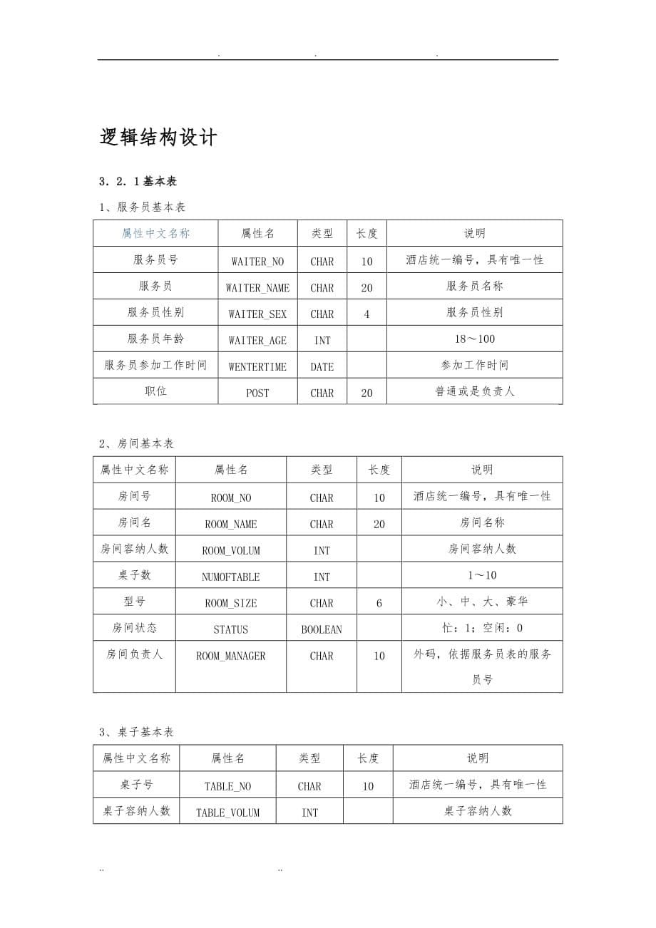 点菜系统数据库设计说明_第5页