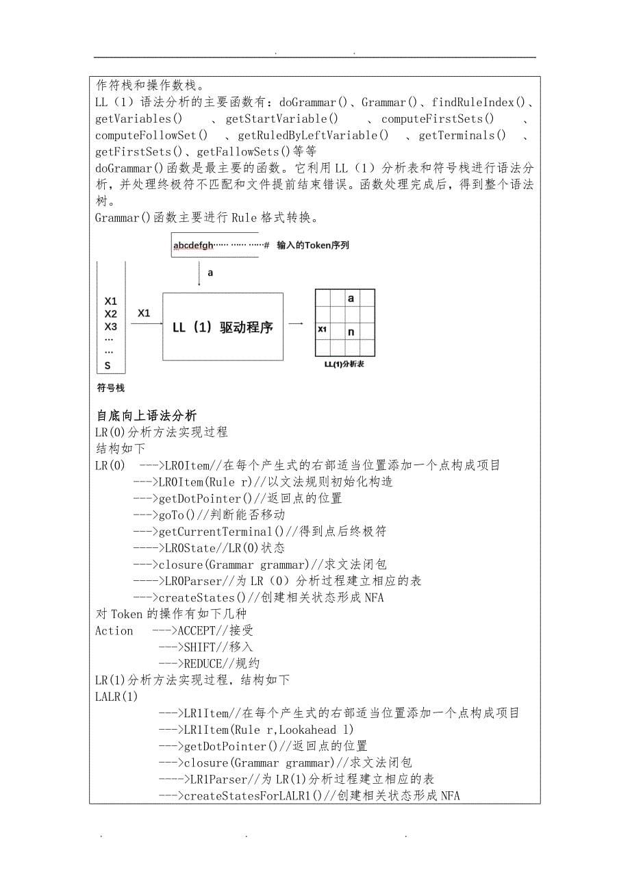 吉林大学《编译原理课程设计》满分实验报告_第5页