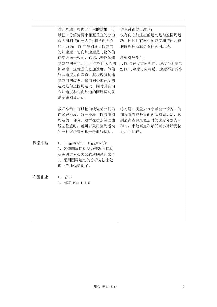 高中物理《向心力》教案7 新人教版必修2_第5页