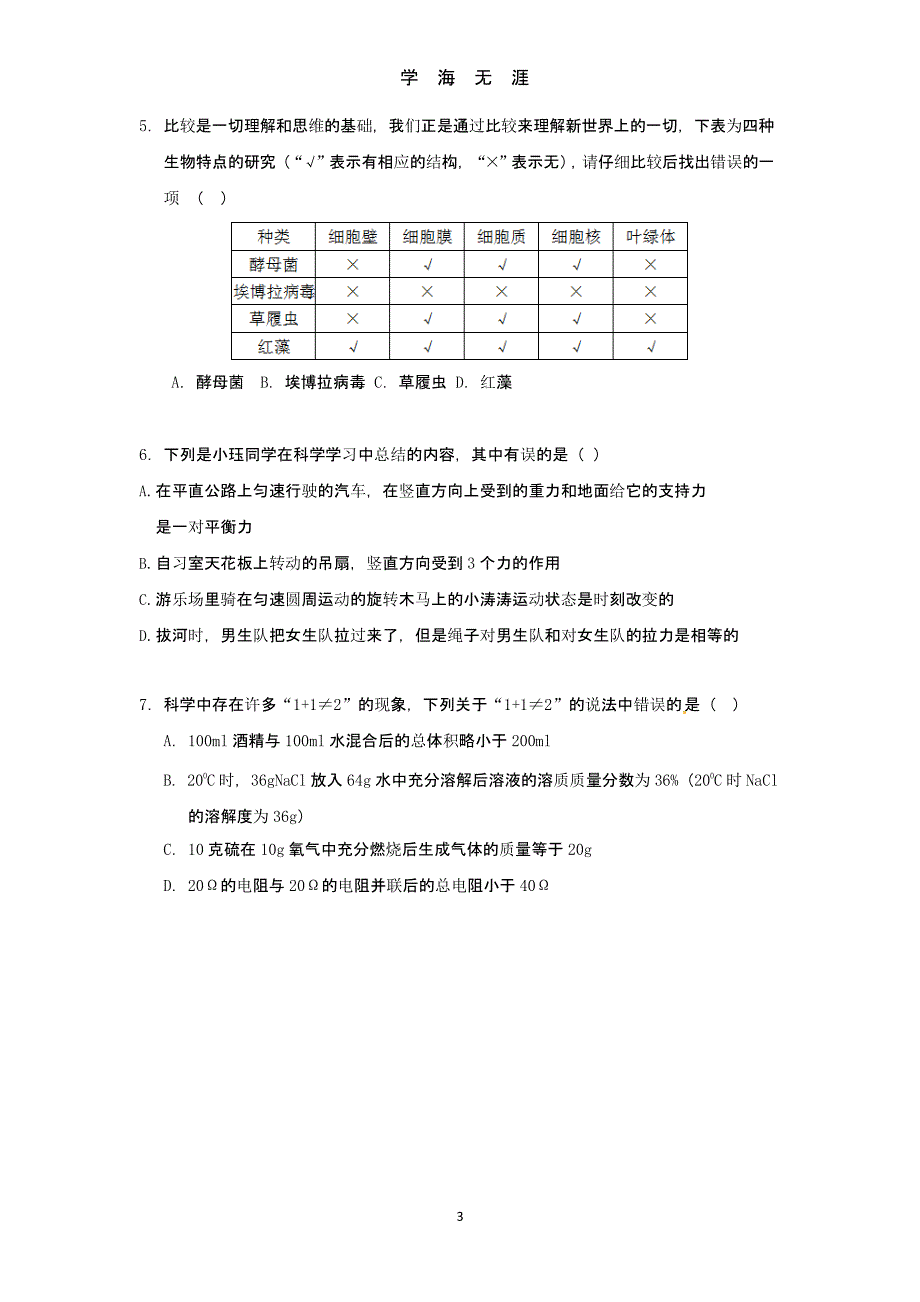 浙江绍兴中考科学押题卷（2020年九月）.pptx_第3页