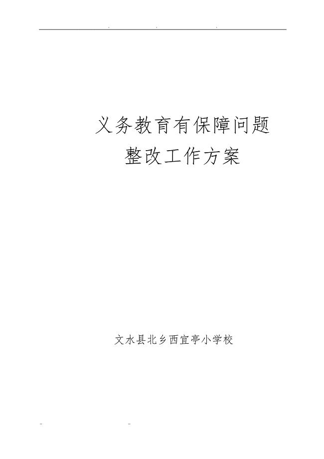 西宜亭学校义务教育有保障问题整改实施计划方案