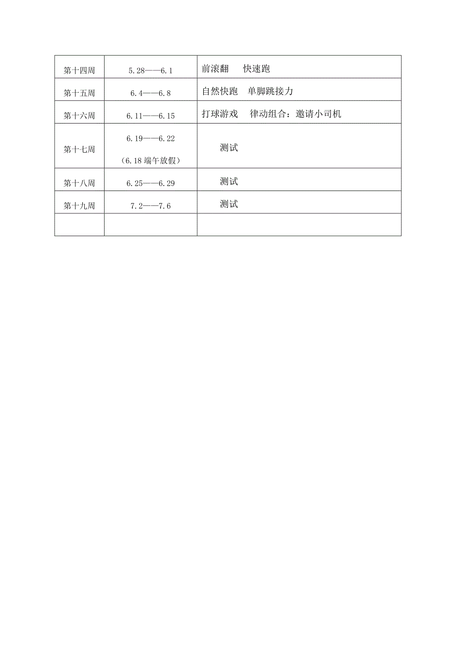 2018一年级下册体育教学计划和教案-最新_第3页