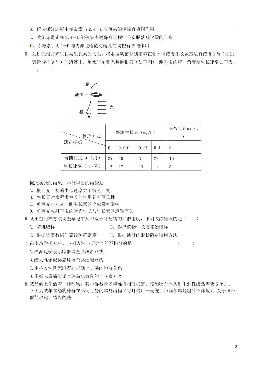 河北省永年县第一中学高三生物周测卷4_第2页