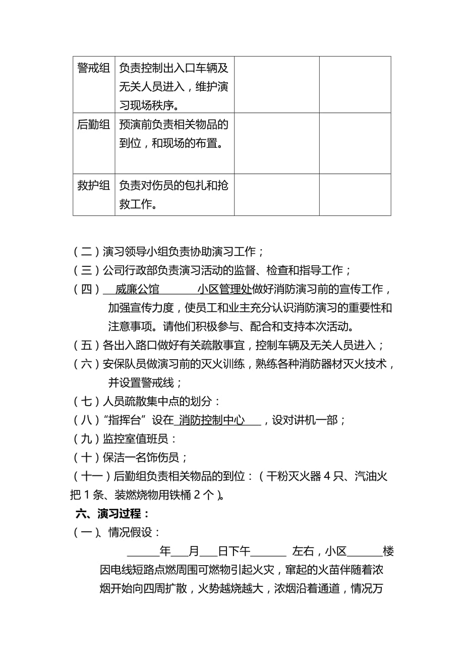 物业公司消防演习方案-_第3页