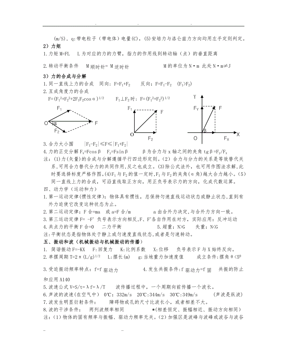 高中物理一级结论汇总_第3页
