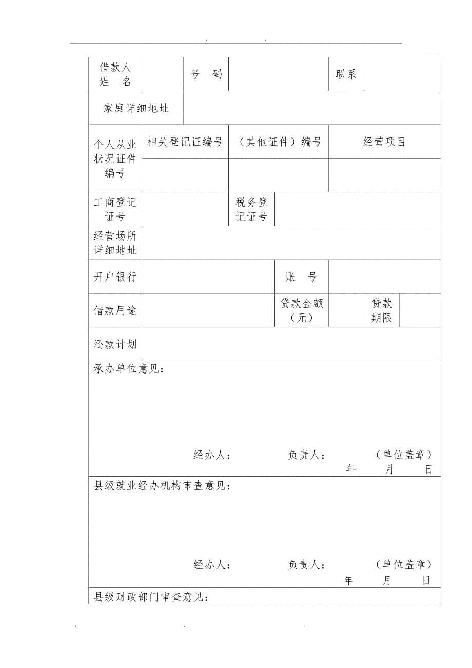 大学生创业人员所需准备资料及表格模板_第5页