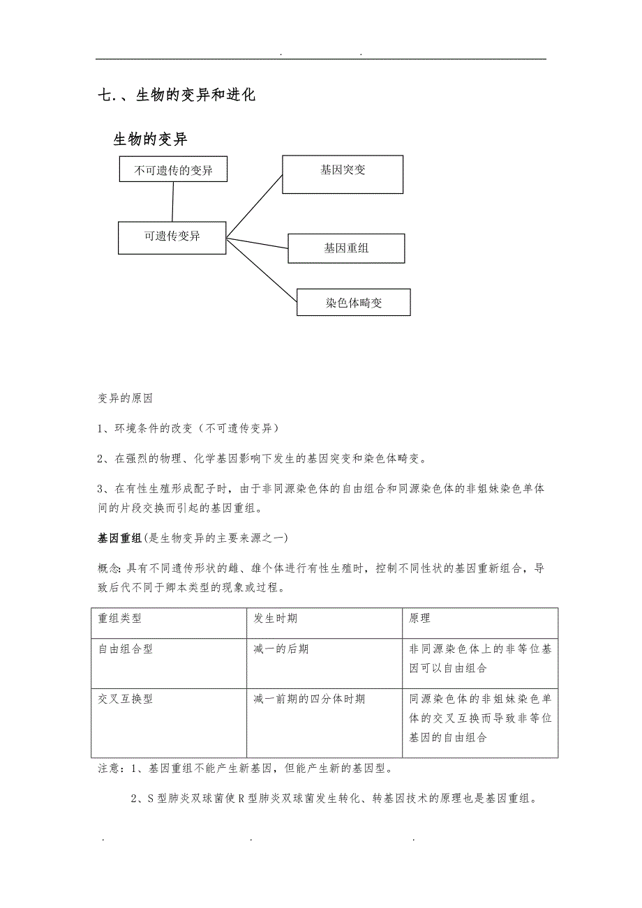 七、生物的变异和进化_第1页