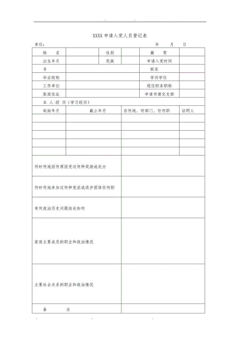 发展党员表格大全_第1页