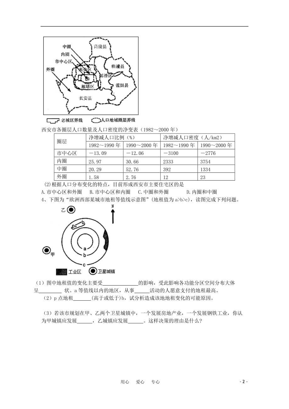 江苏省常州新桥中学高中地理 小专题23 城市 课后练习 鲁教版必修2_第2页