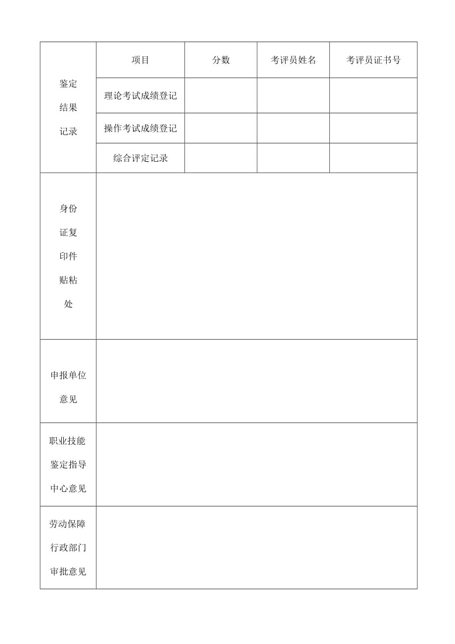 1380编号中华人民共和国职业技能鉴定申报表_第2页