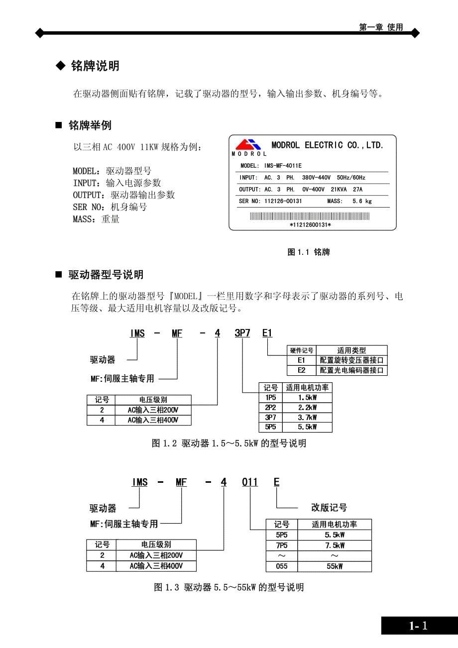 蒙德IMS-MF交流伺服驱动器使用说明书--_第5页