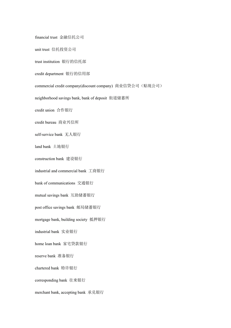 常见银行英语词汇(各种银行术语和句子全面介绍)--_第4页