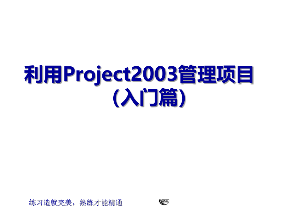 利用Project2003管理项目._第1页
