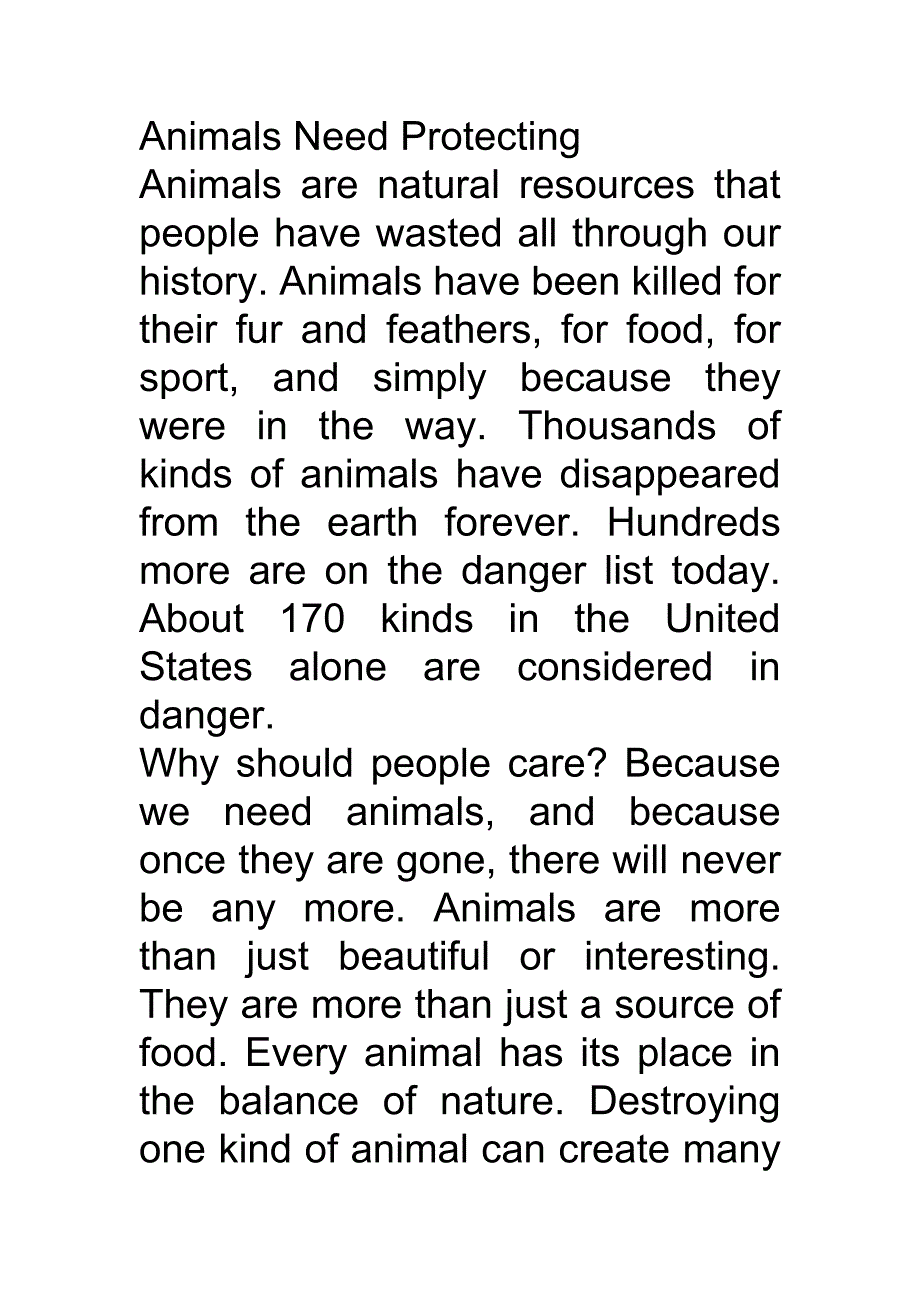 保护动物的英语作文._第1页
