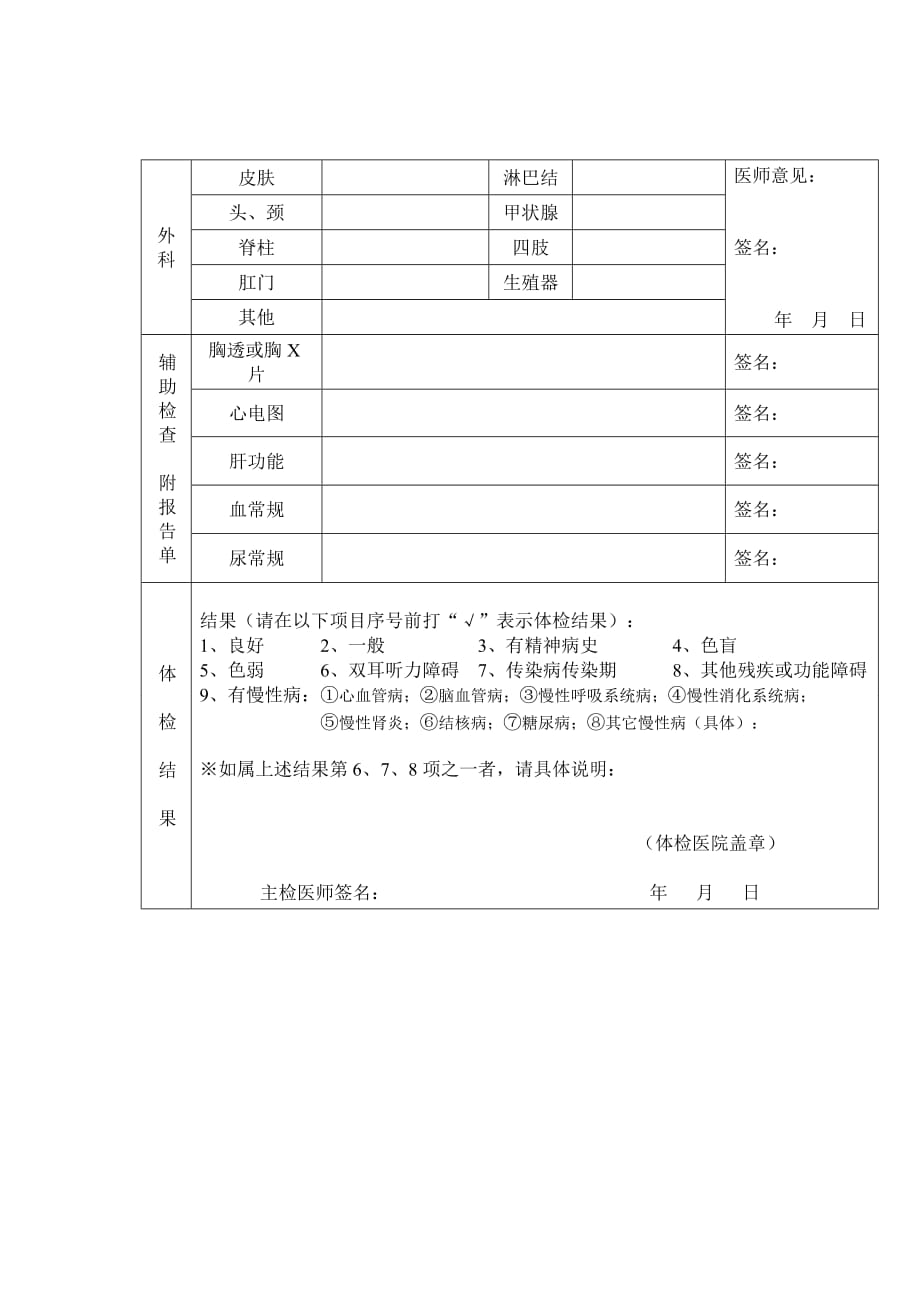 护士延续注册健康体检表--_第2页