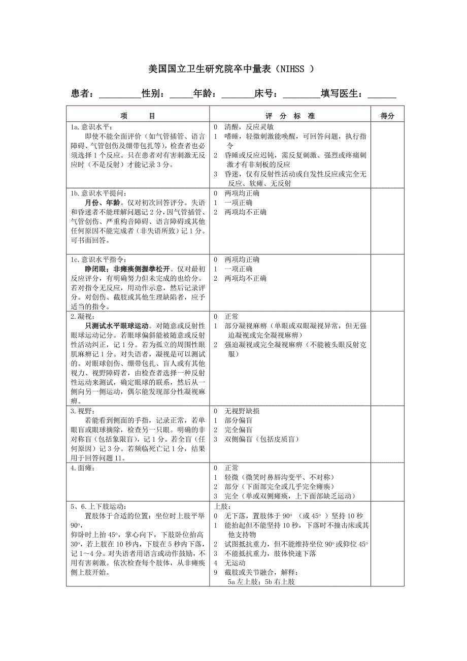 NIHSS_评分量表_使用版._第1页