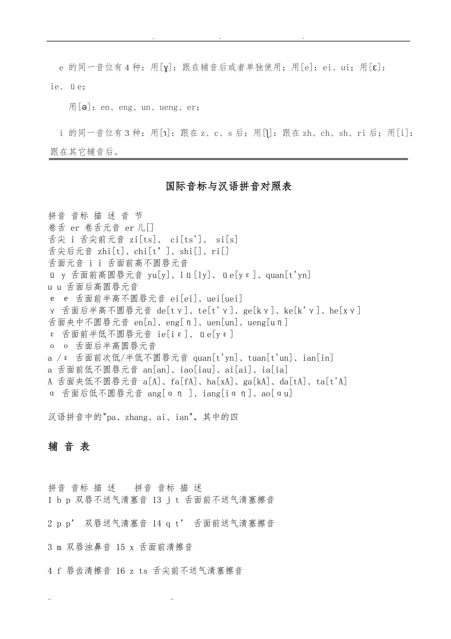 汉语拼音和国际音标对照表_第3页