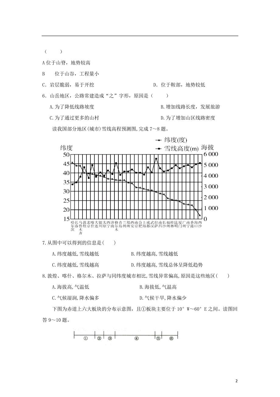 河南省邓州市高三文综上学期第五次周练试题_第2页