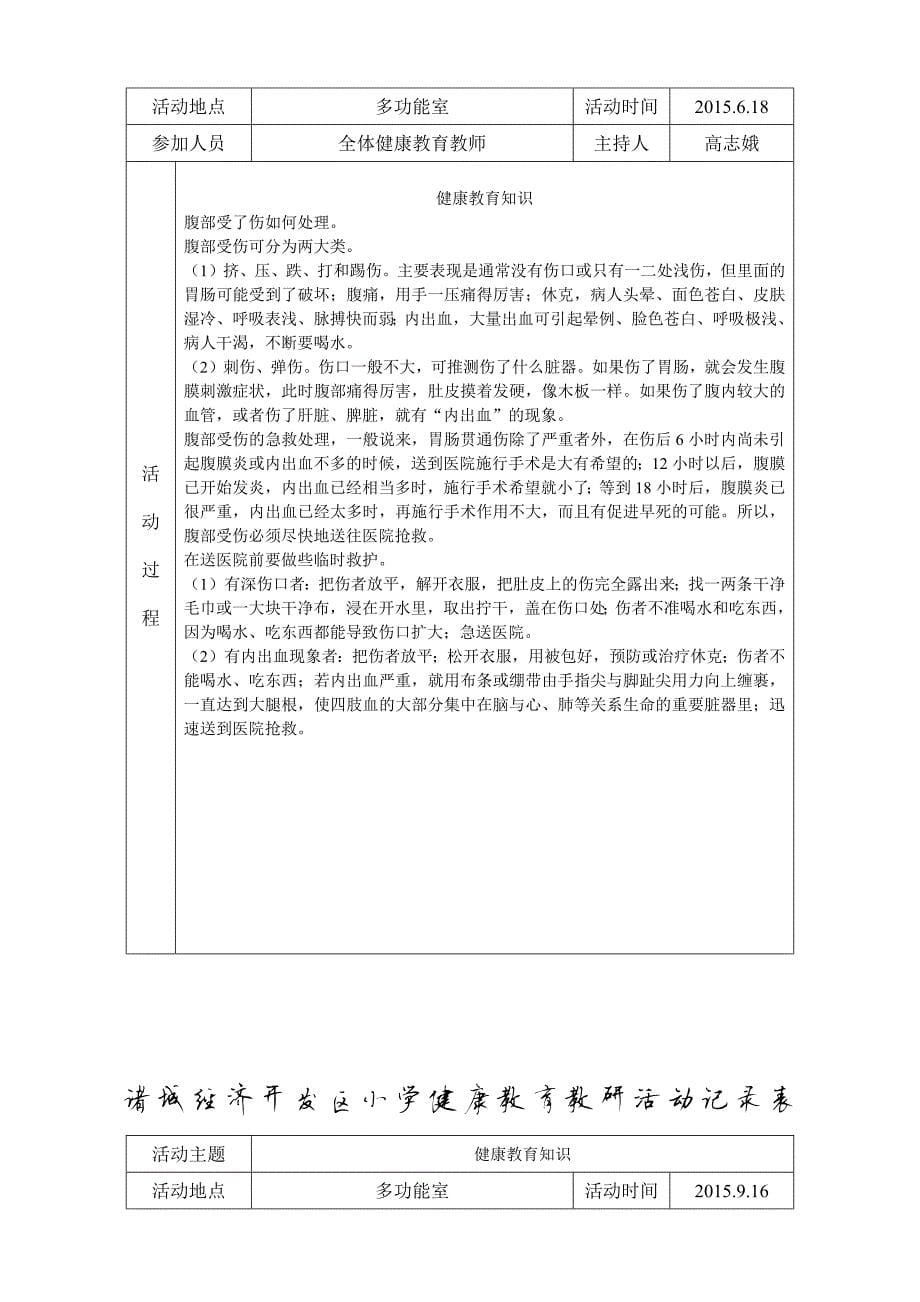 523编号健康教育教研活动记录表_第5页