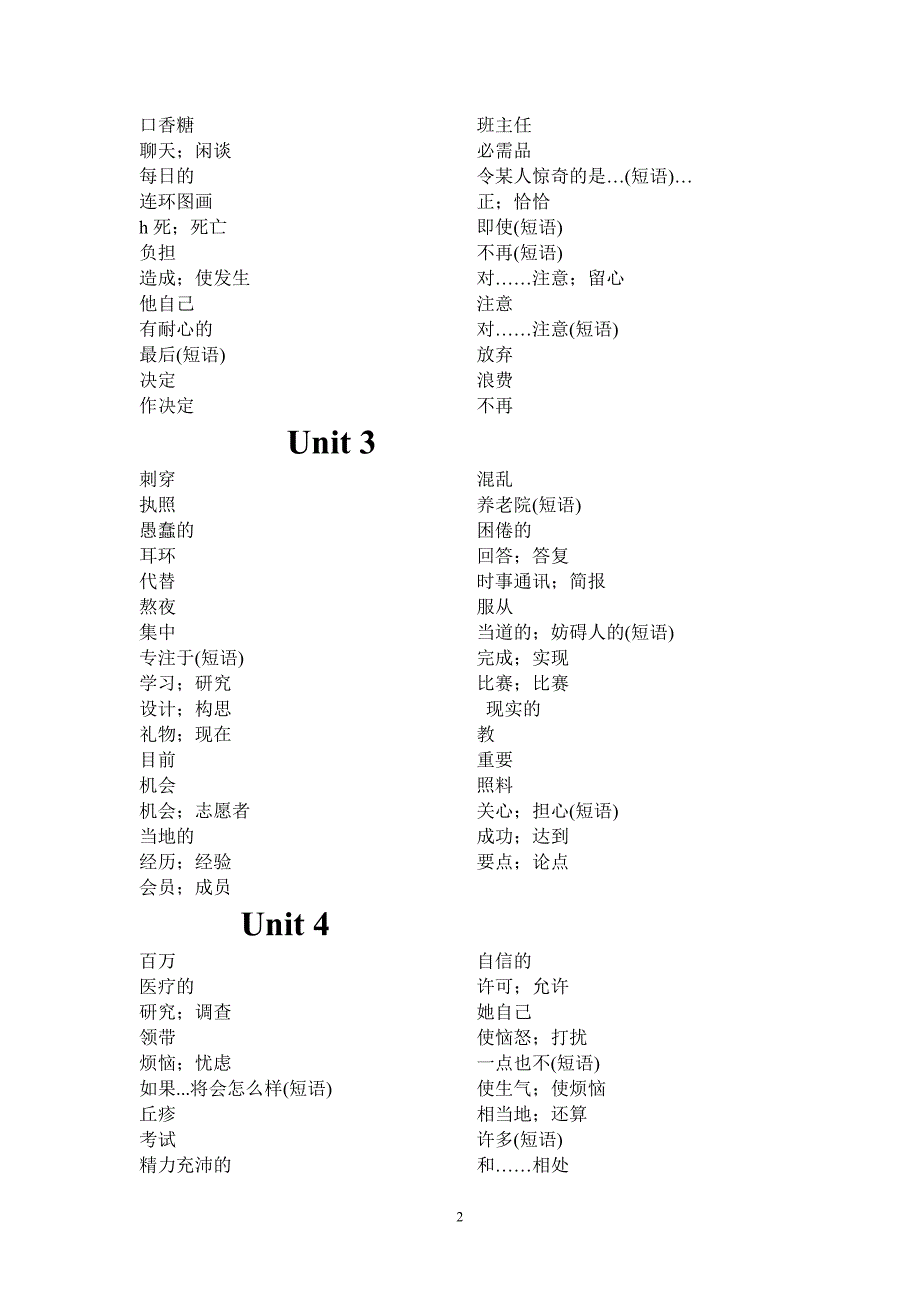 人教版九年级英语单词默写表-_第2页