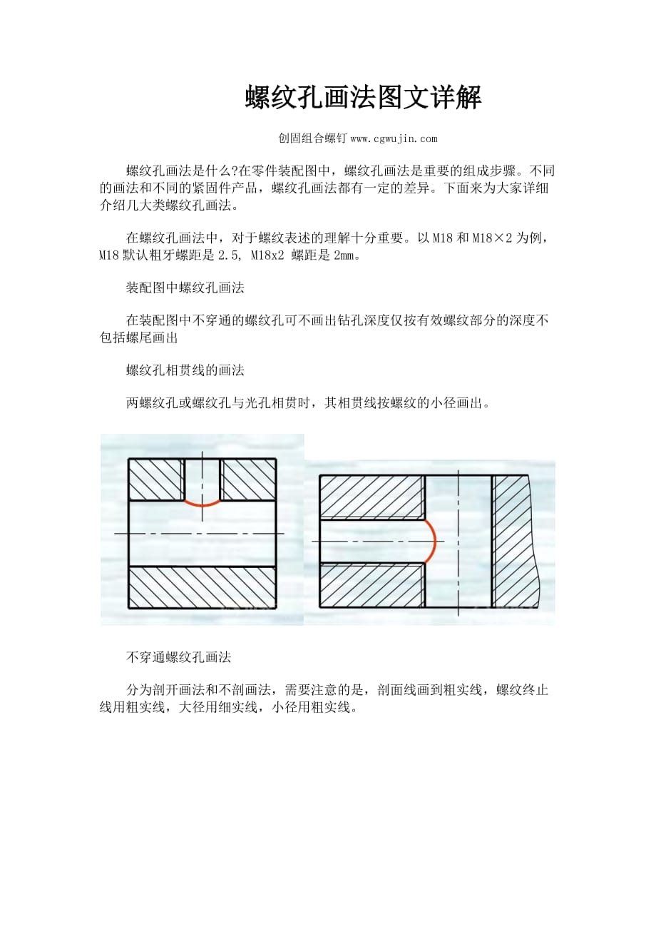 螺纹孔画法图文详解-_第1页