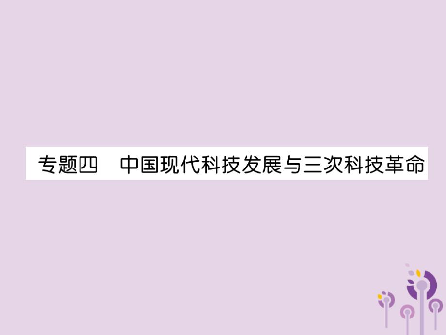 贵阳专版2019届中考历史总复习第二编热点专题速查篇专题4中国现代科技发展与三次科技革命精讲课件20190225274.ppt_第1页