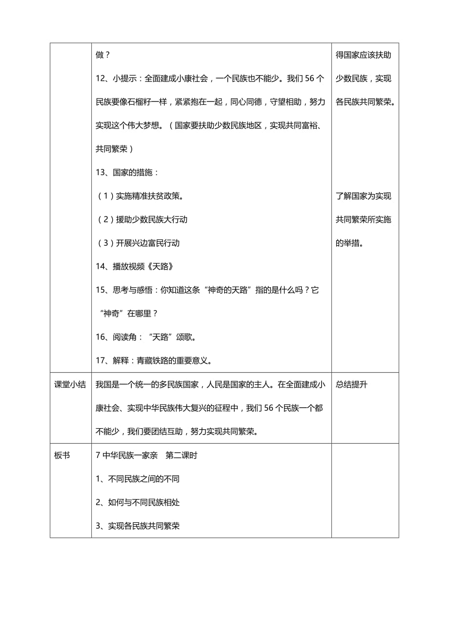 部编版道德与法治五年级上册7中华民族一家亲第二课时教案_第3页