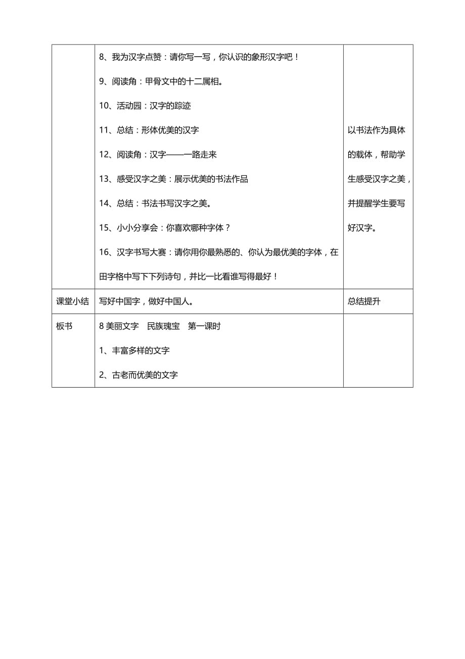 部编版道德与法治五年级上册8美丽文字民族瑰宝第一课时教案_第2页