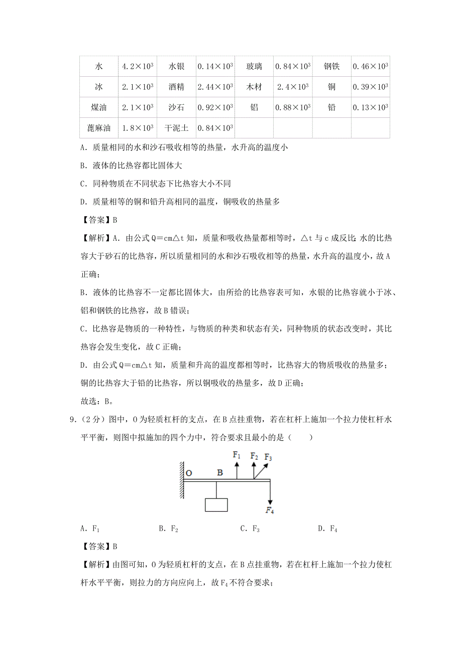 期末冲刺AB卷2019-2020学年八年级物理下学期期末测试卷上海浦东B卷【含解析】_第4页