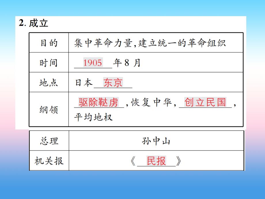 2018秋八年级历史上册第三单元资产阶级民族革命与中华民国的建立第8课革命先行者孙中山作业课件新人教版20181126362.ppt_第4页