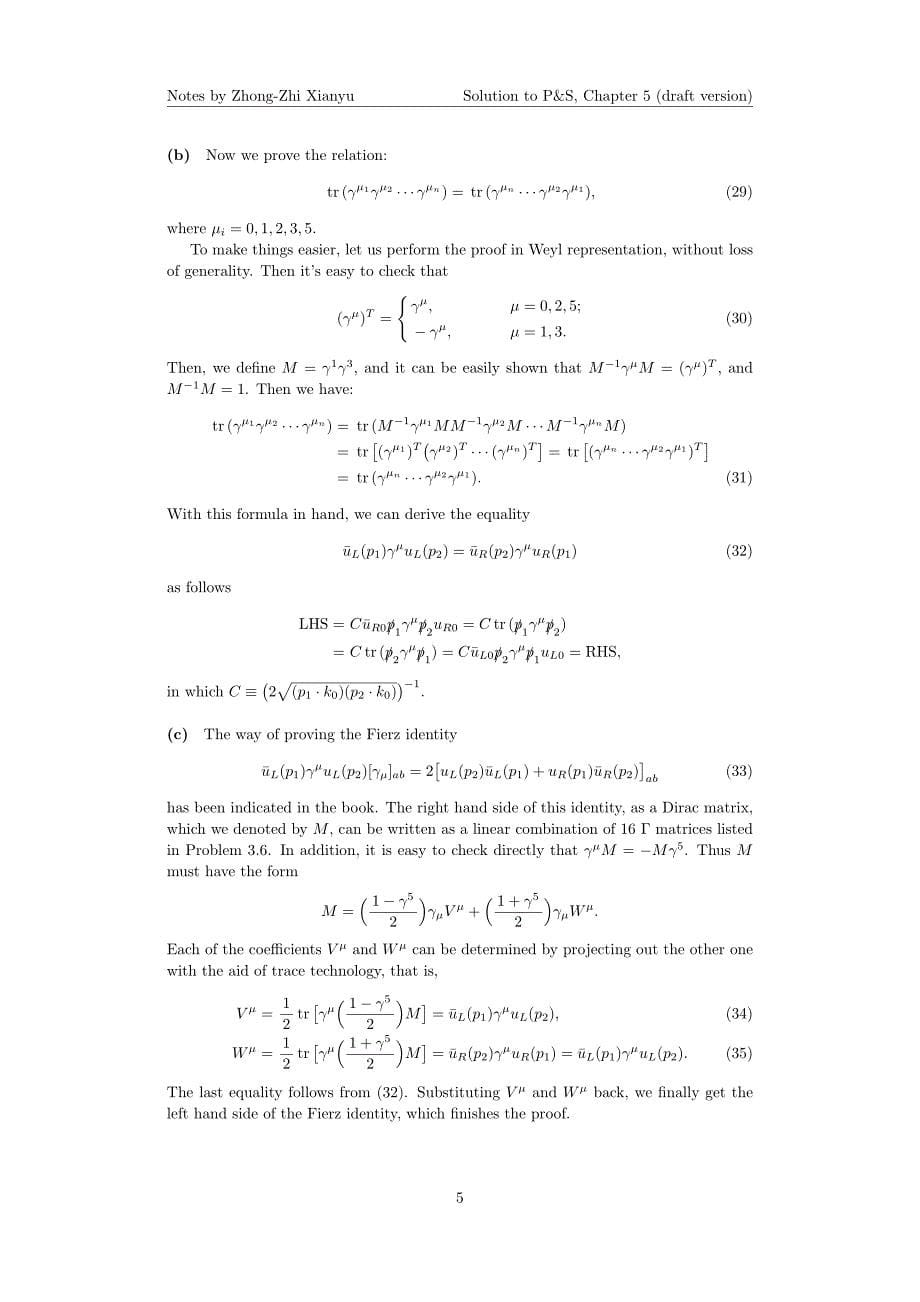 Peskin &ampamp; Schroesder-An Introduction to Quantum Field Theory 习题答案 Ch05_第5页