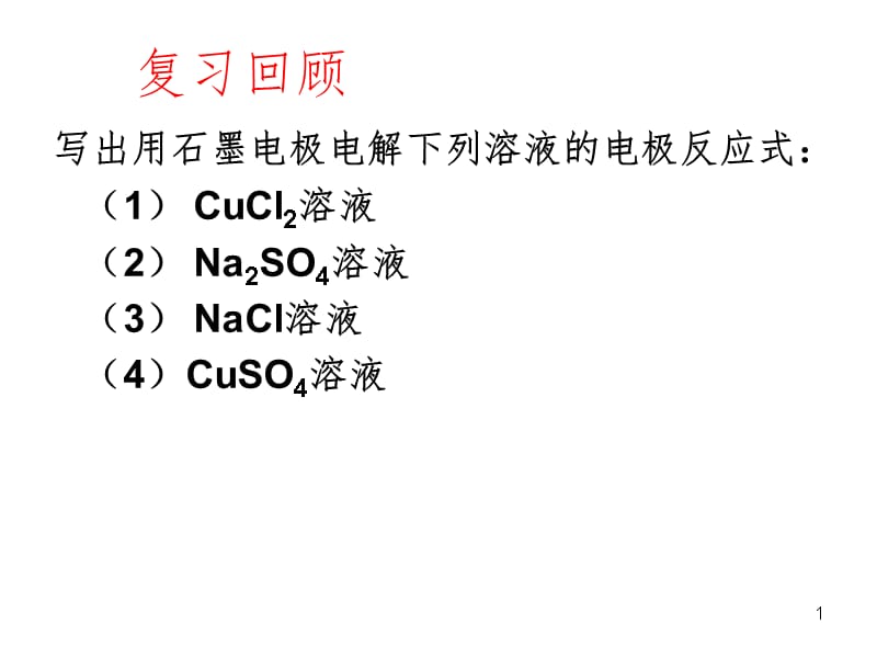 高二化学电解铜的精炼与电镀（课堂PPT）_第1页