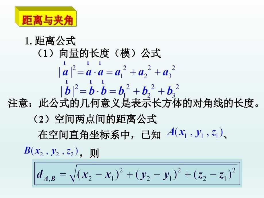 人教版高中数学课件3.1.5空间向量运算的坐标表示_第5页