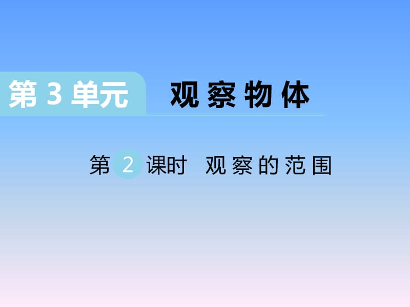 2020北师大版六年级上册教学课件第3单元第3课时 观察的范围_第1页