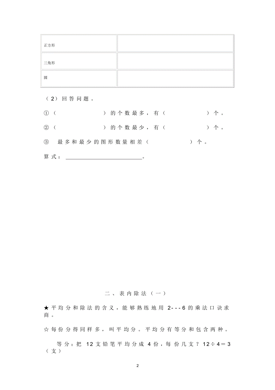 人教版小学数学二年级下册数学复习资料[实用]_第2页