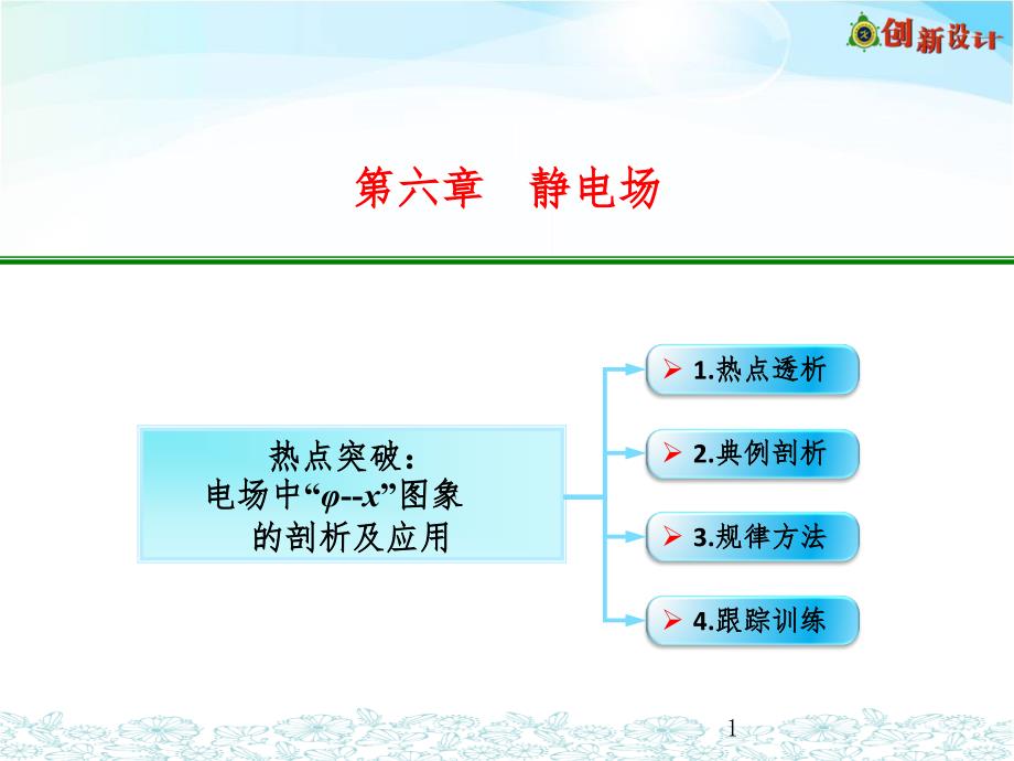 热点突破电场中“φ-x”图象的剖析及应用（课堂PPT)_第1页