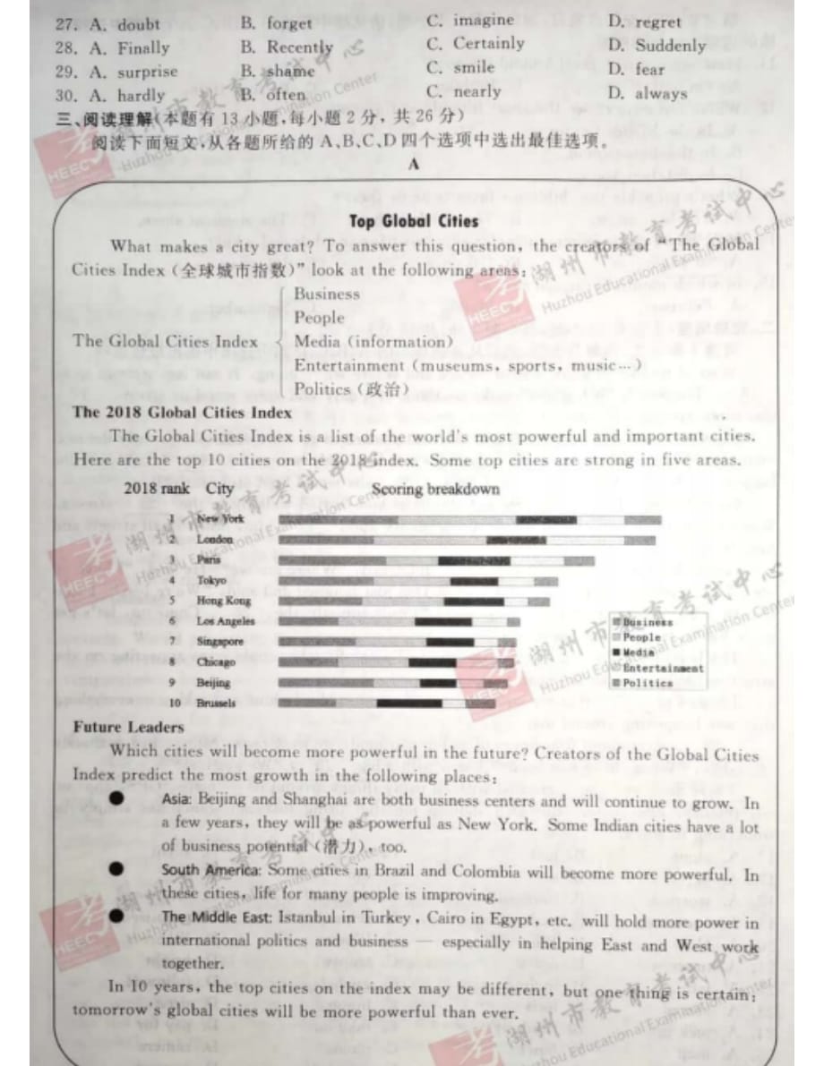 2020年浙江省湖州市中考英语试题+答案_第3页