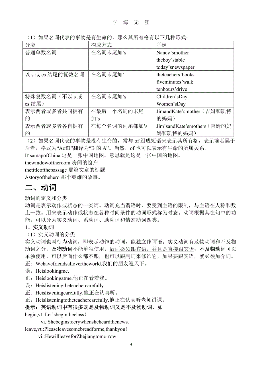 初中英语十大词性详解和练习（2020年8月整理）.pdf_第4页