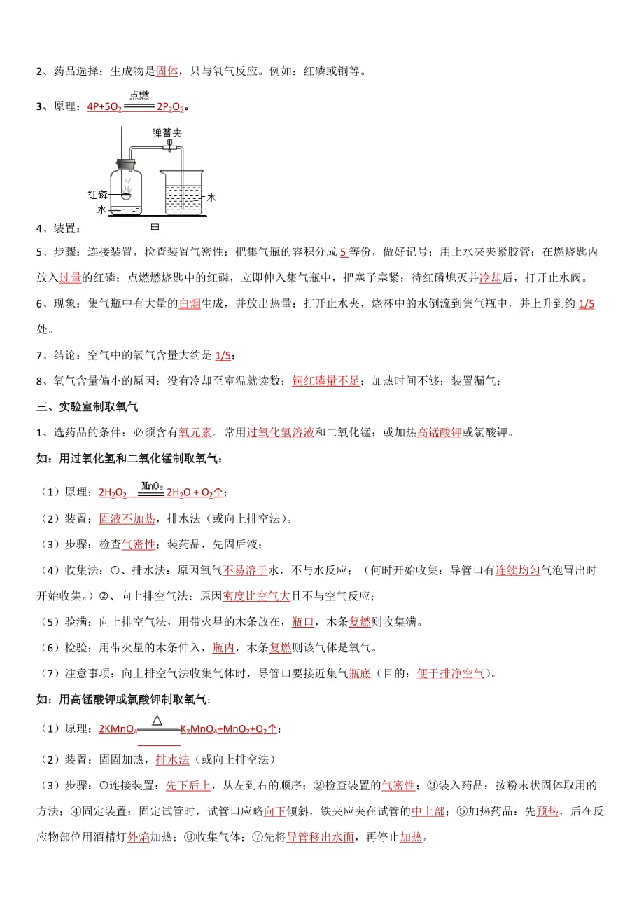 2020年人教版中考化学一轮复习专题三 空气和氧气【讲练】【带答案解析】_第2页