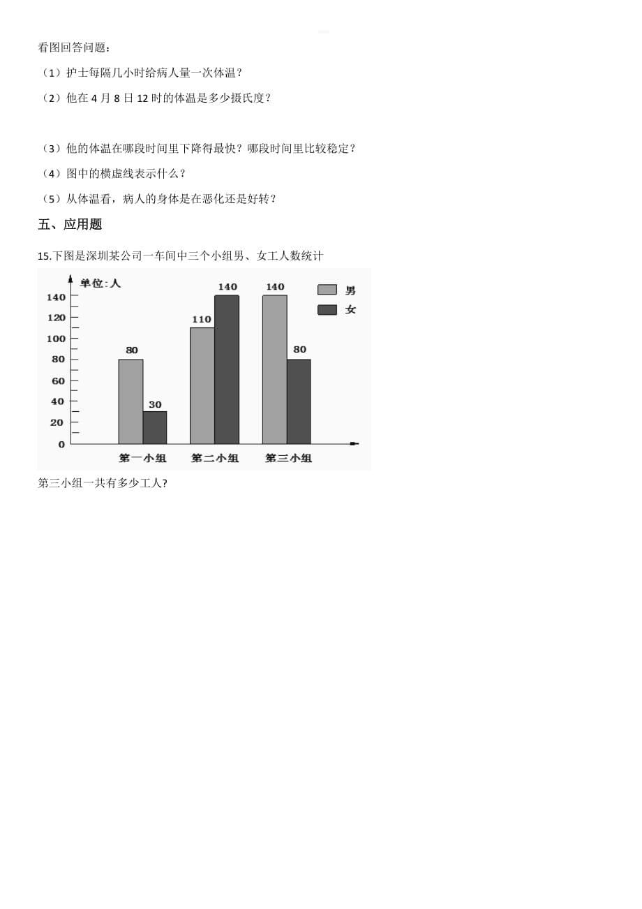 五年级下册数学一课一练-6.1折线统计图西师大版【带答案】_第5页