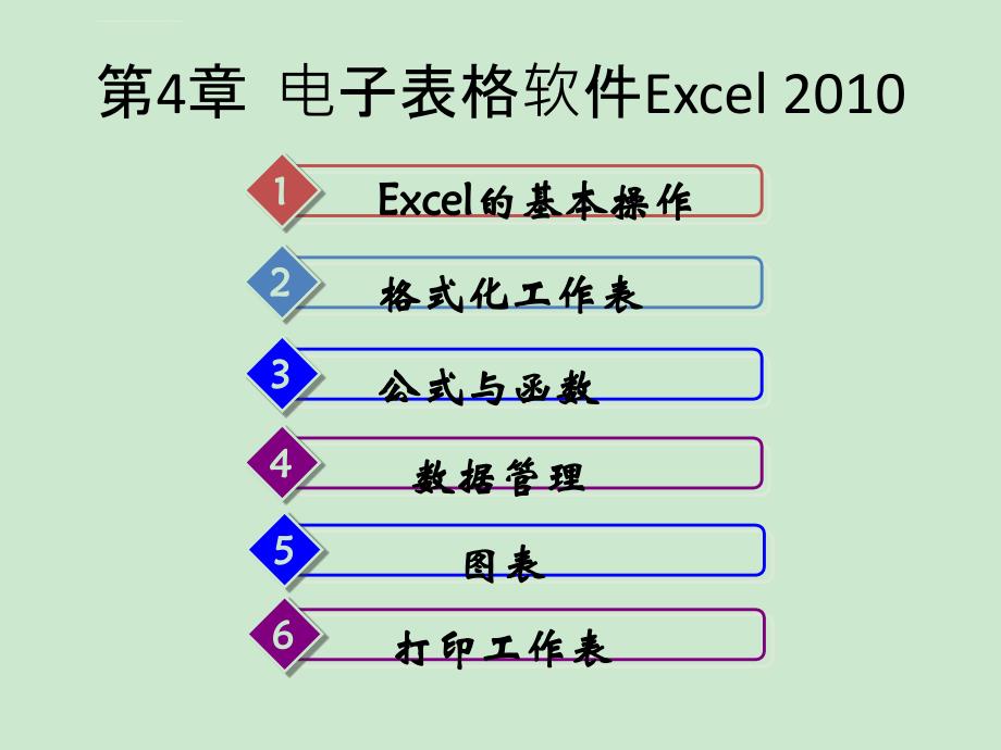 电子表格软件Excel 2010课件_第2页