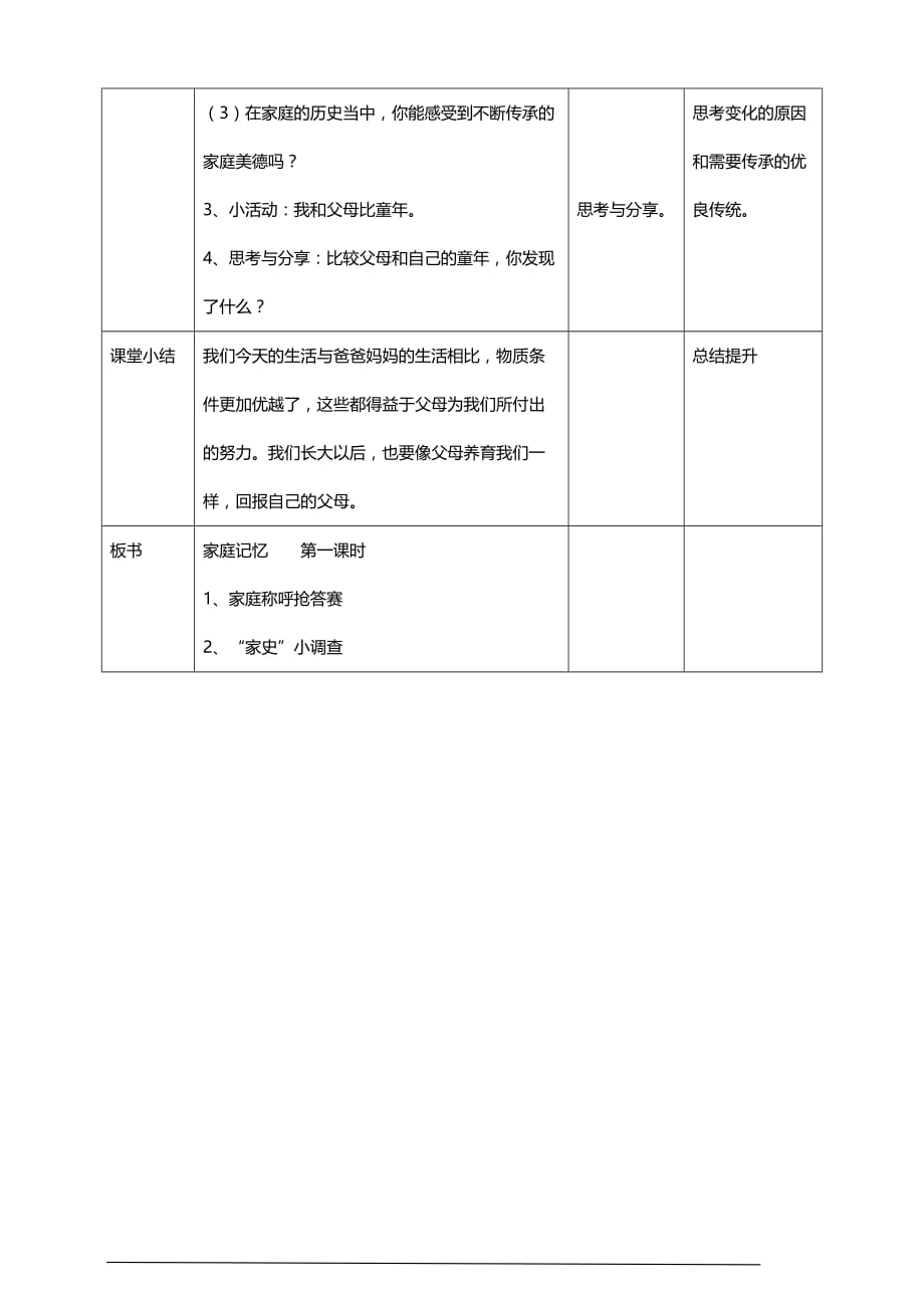 部编版道德与法治三年级上册12.家庭记忆 教案(第一课时)_第3页