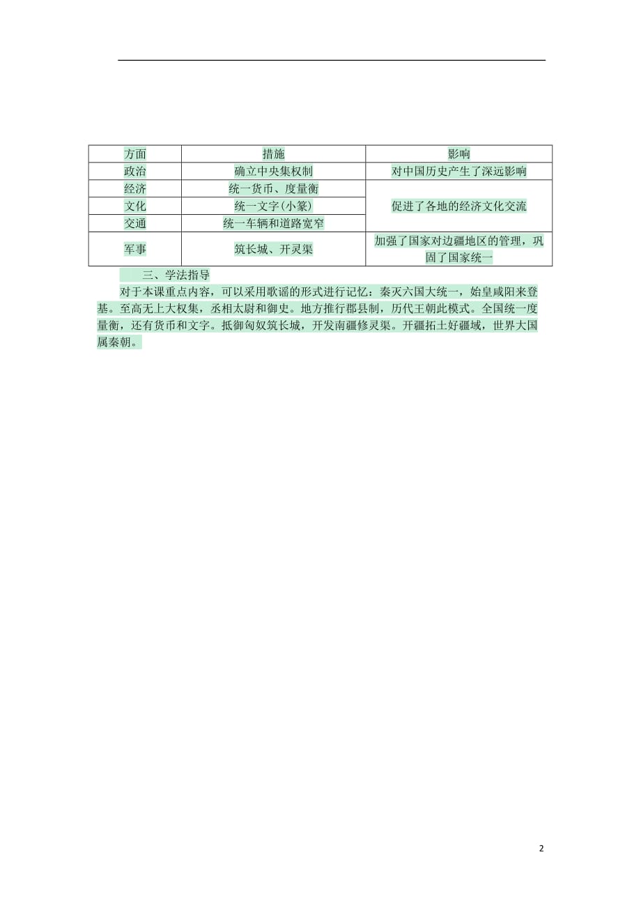 （2016年秋季版）七年级历史上册第三单元第9课秦统一中国知识整理新人教版.doc_第2页