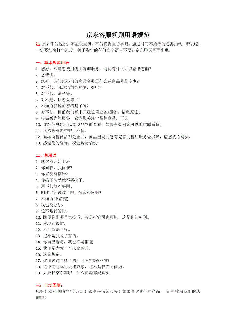 13434编号京东基础专业客服话术_第1页