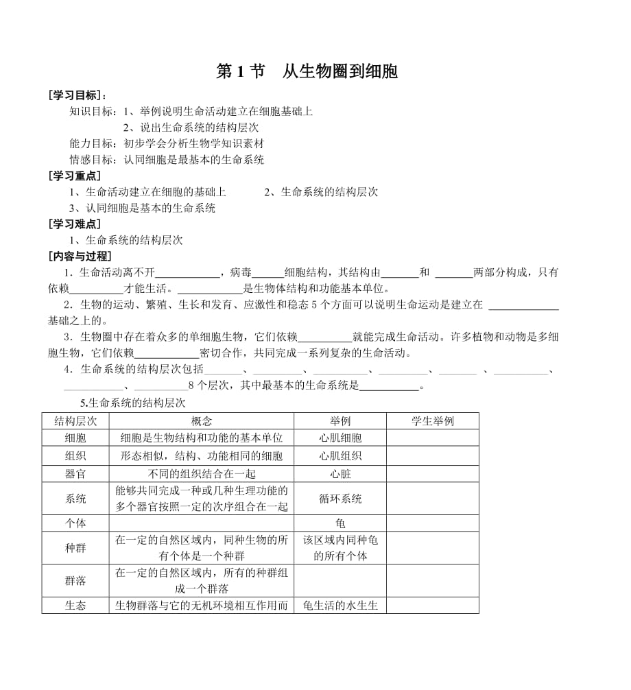 8655编号高一年级生物导学提纲(一) - 江苏省靖江市第一高级中学_第1页